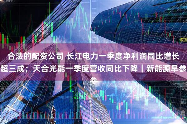 合法的配资公司 长江电力一季度净利润同比增长超三成；天合光能一季度营收同比下降｜新能源早参